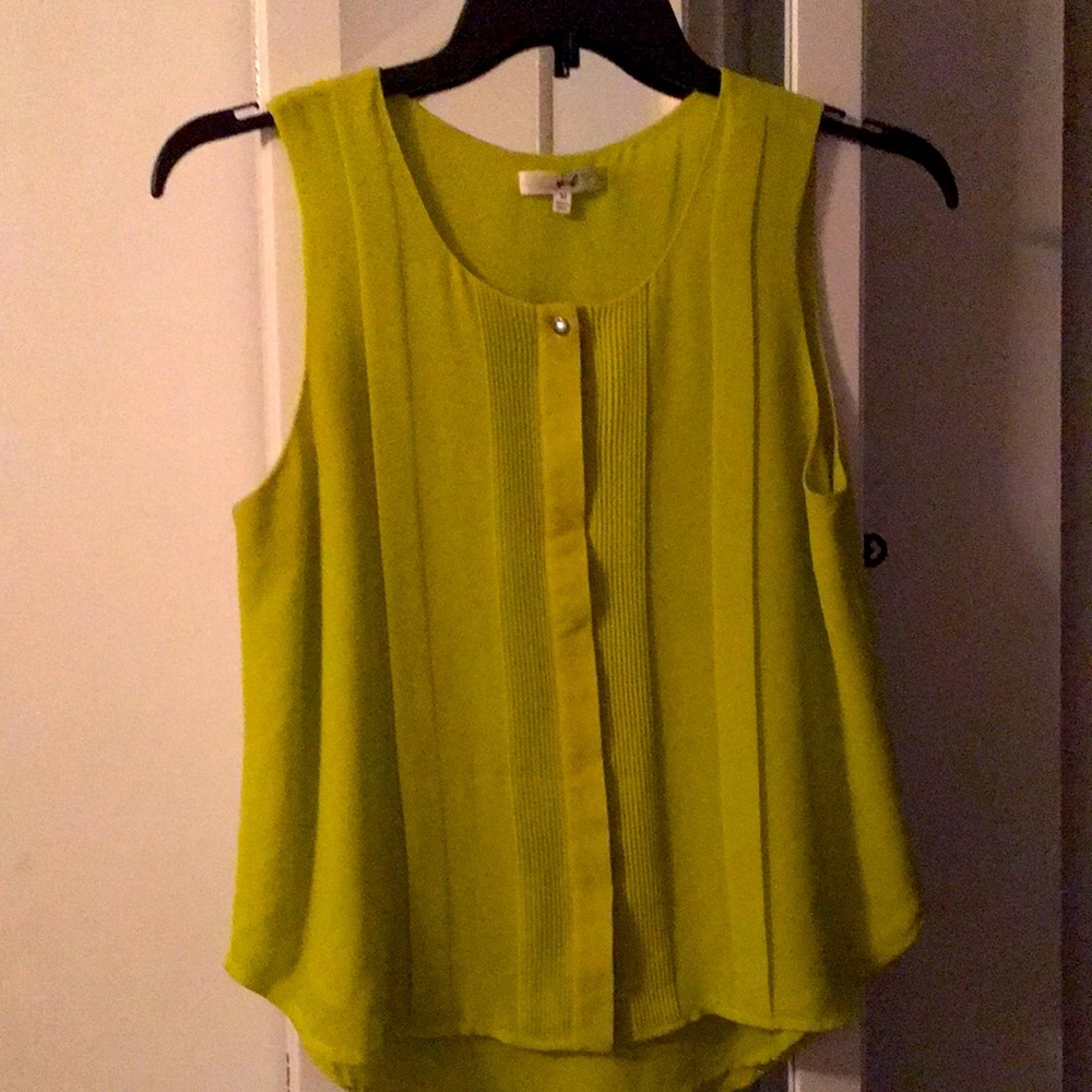 Sleeveless lime green tank top